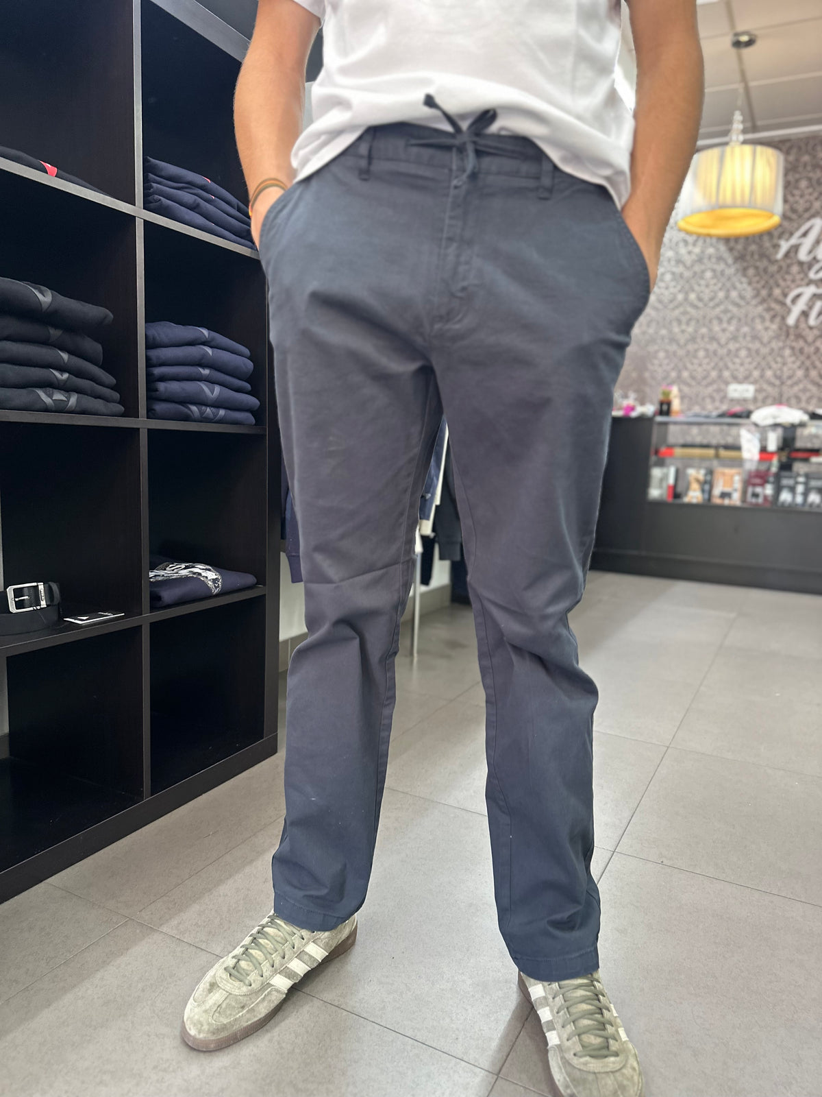 Pantalón Silbon Chino con goma en la cintura marino