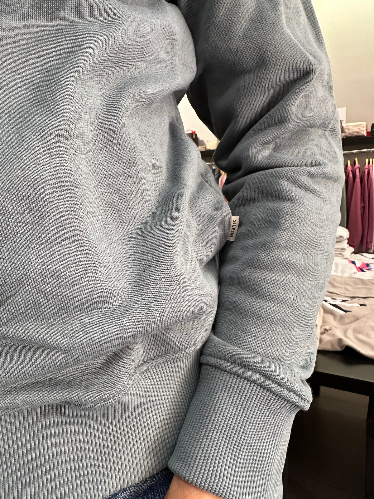 Sudadera Silbon Verde piedra logo relieve