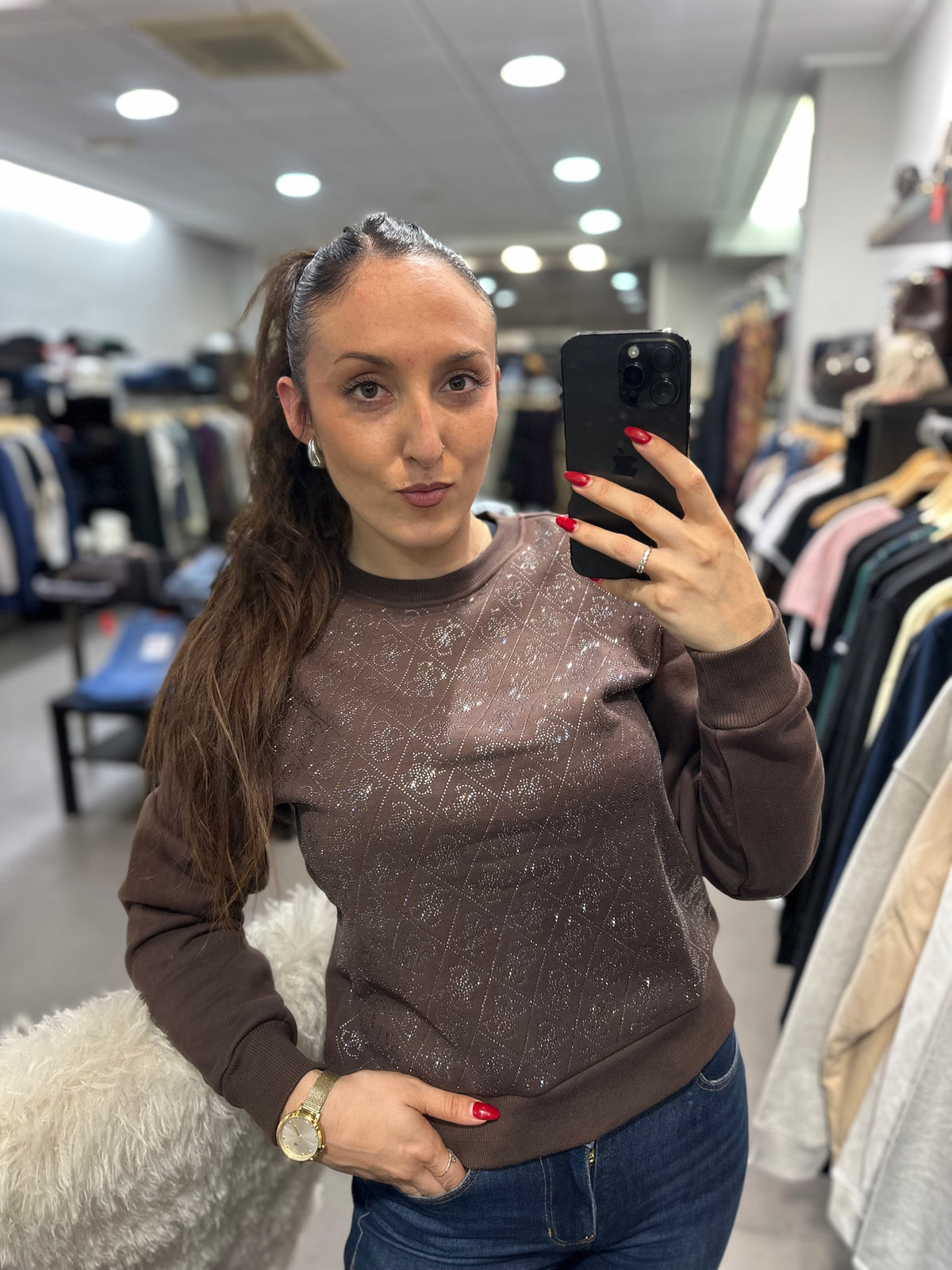 Sudadera Guess estampado 4g brillo