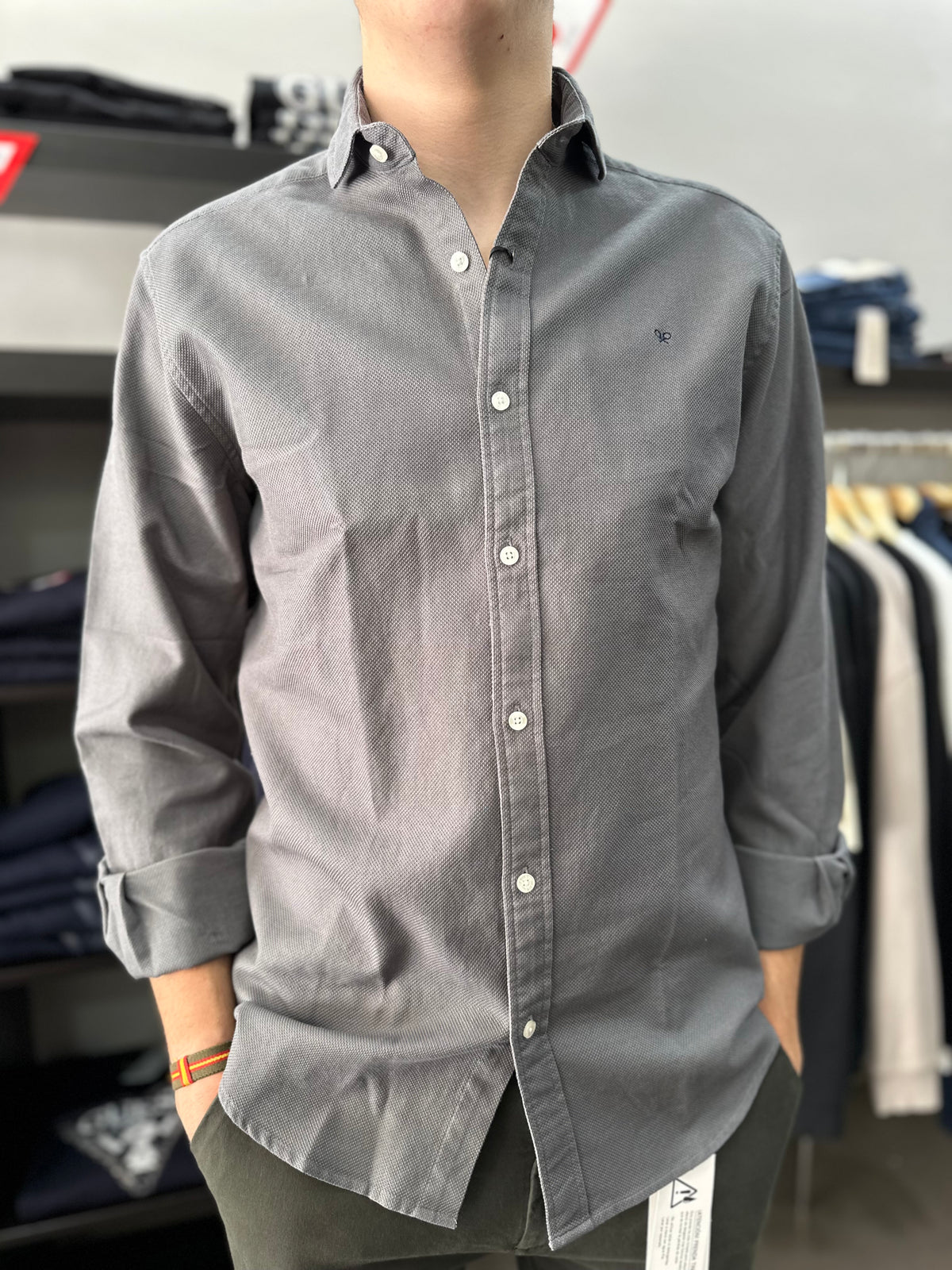 Camisa Silbon Verde piedra tejido invierno