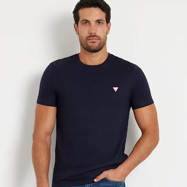 CAMISETA GUESS MARINA LOGO PEQUEÑO MANGA CORTA HOMBRE