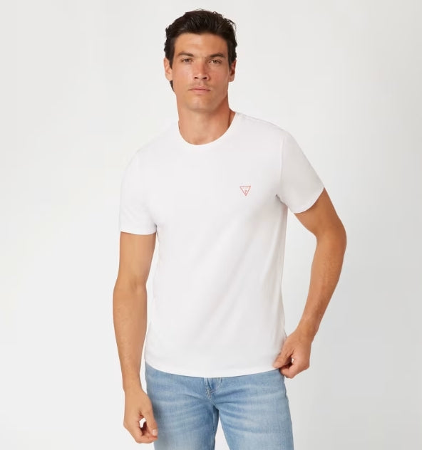 CAMISETA GUESS BLANCA LOGO PEQUEÑO MANGA CORTA HOMBRE