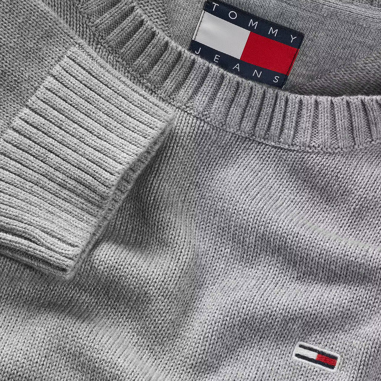 JERSEY TOMMY JEANS SLIM ESSNTLS PUNTO CUELLO REDONDO GRIS HOMBRE