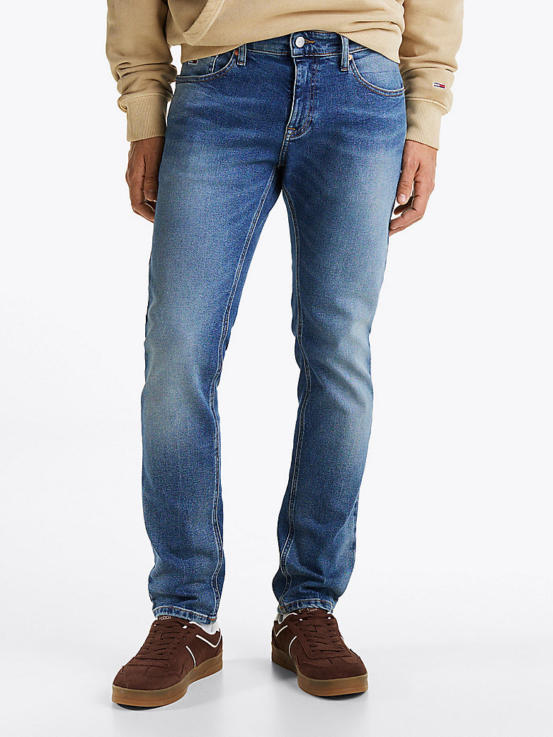 PANTALÓN TOMMY JEANS VAQUERO SCANTON SLIM AZUL LAVADO MEDIO HOMBRE