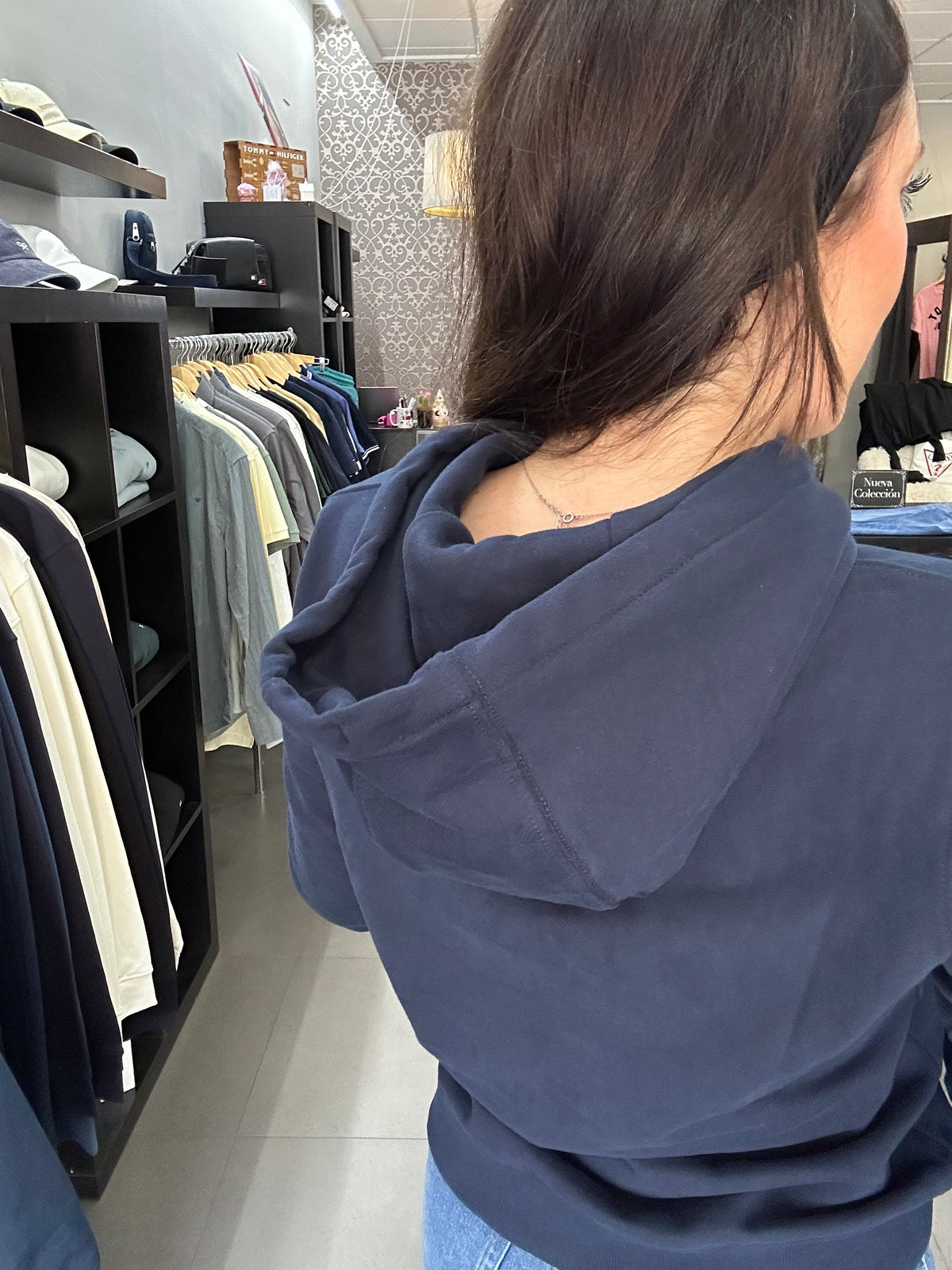 Sudadera Tommy marina con capucha