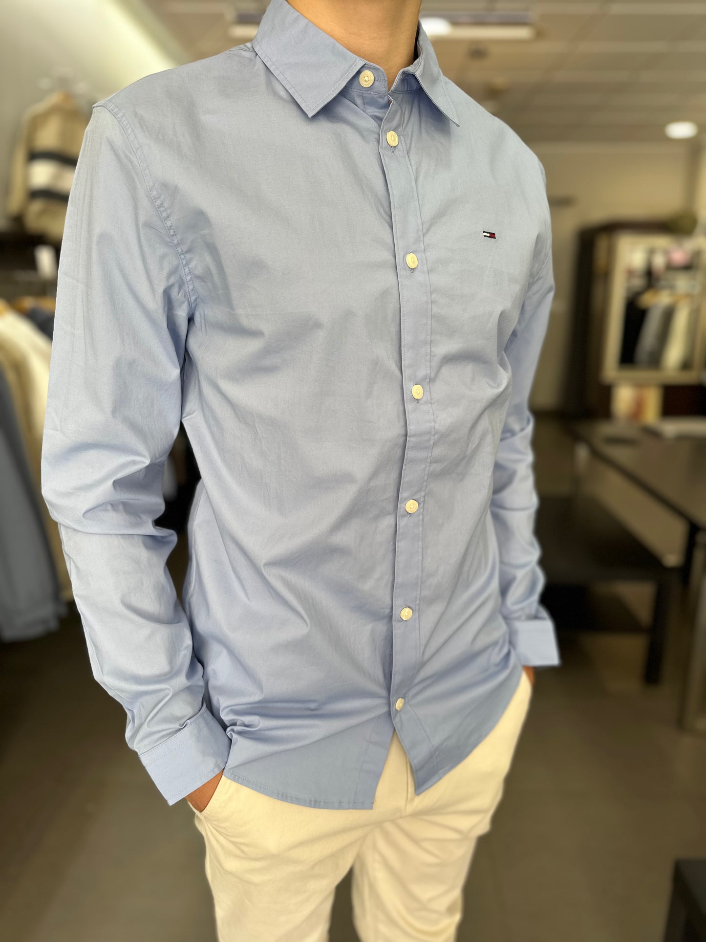 CAMISA TOMMY JEANS AZUL SLIM
