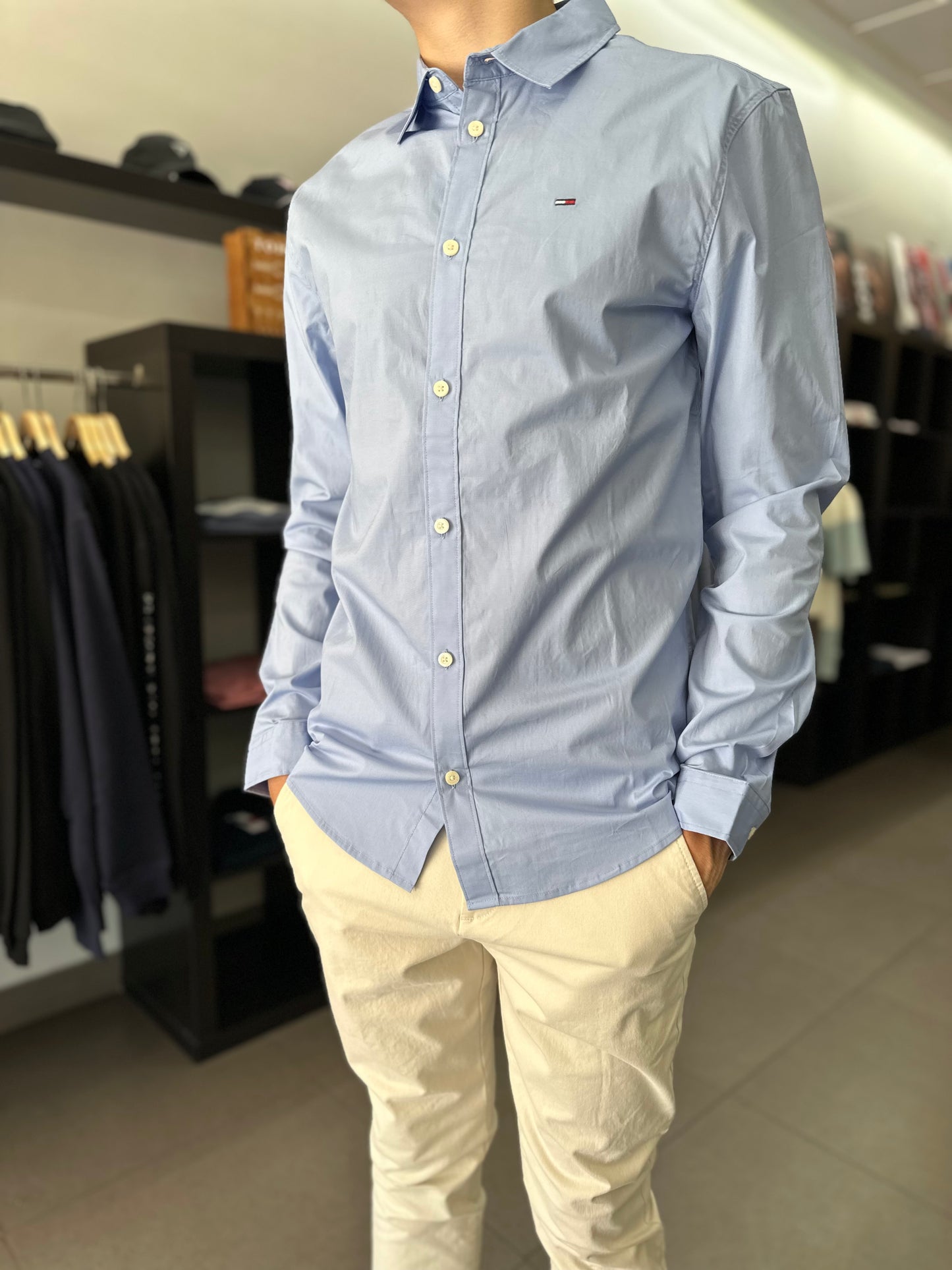 CAMISA TOMMY JEANS AZUL SLIM