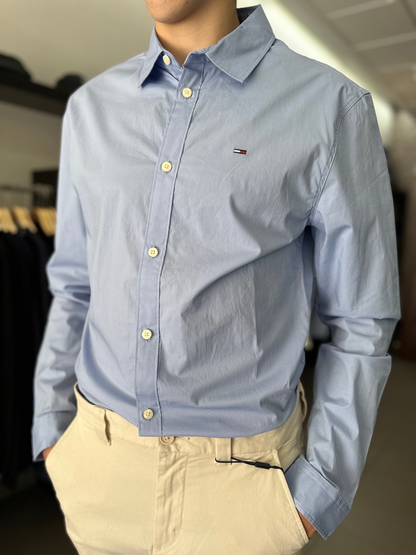 CAMISA TOMMY JEANS AZUL SLIM