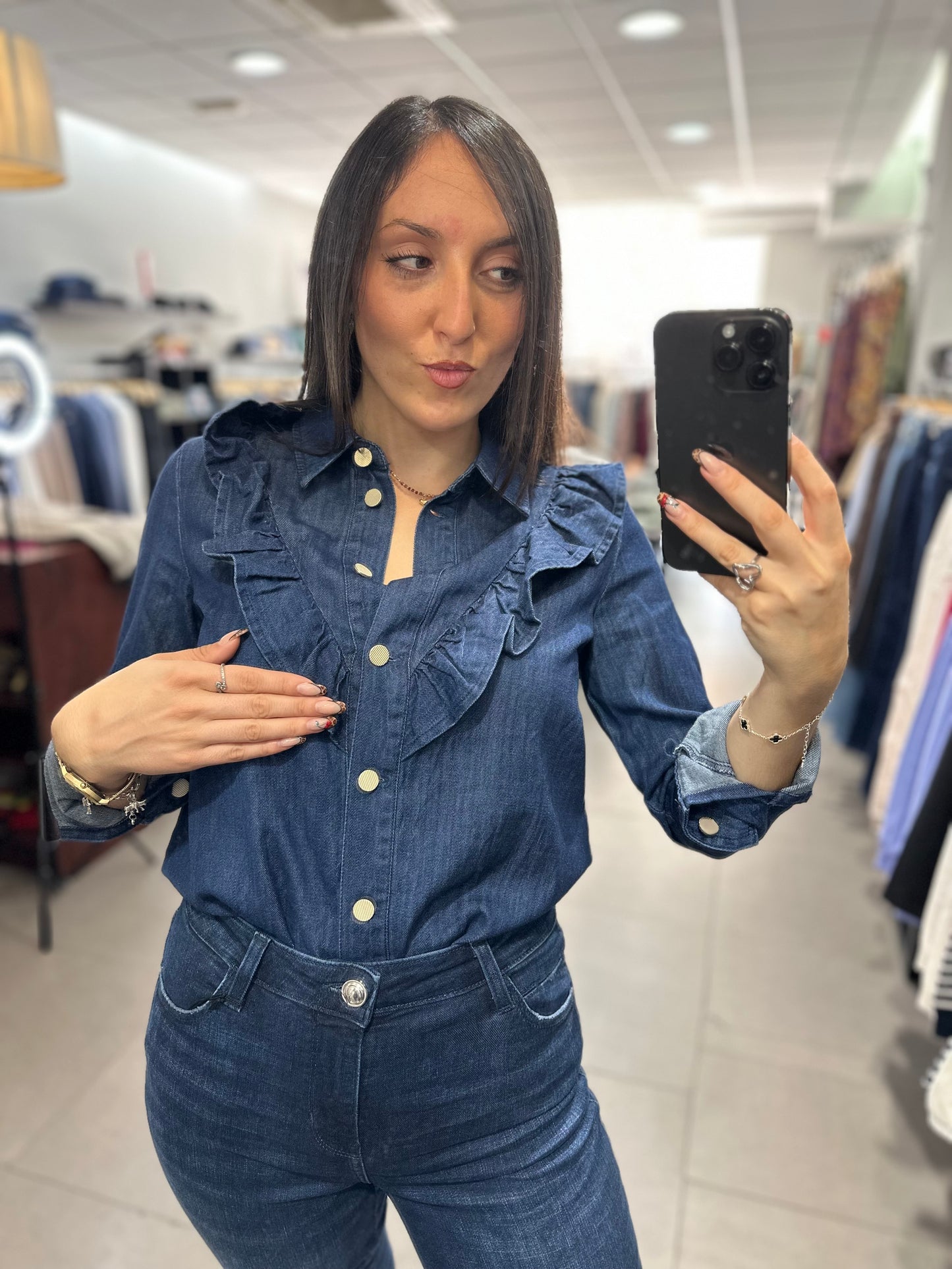 Camisa Tiffosi vaquera con volante