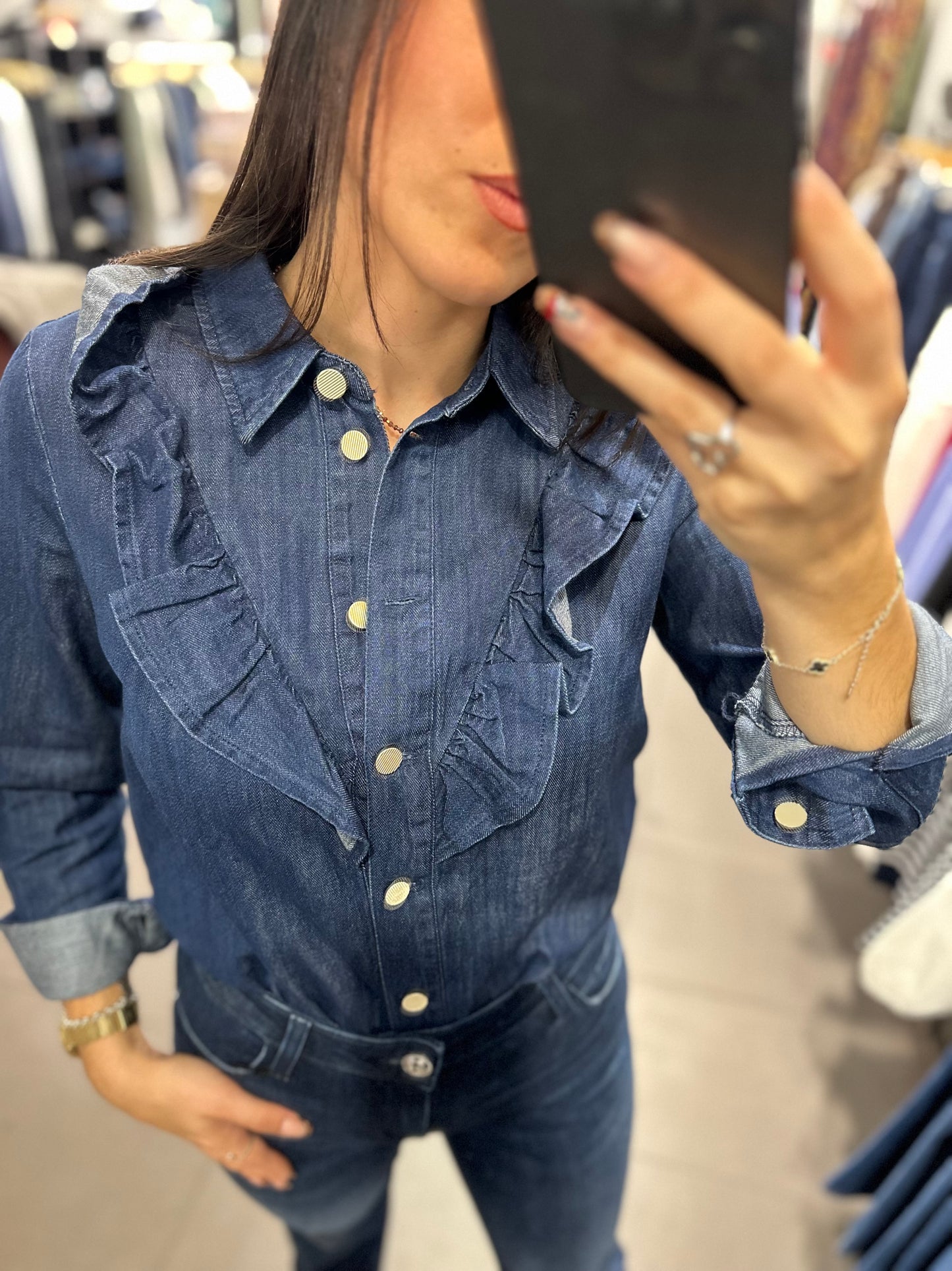 Camisa Tiffosi vaquera con volante