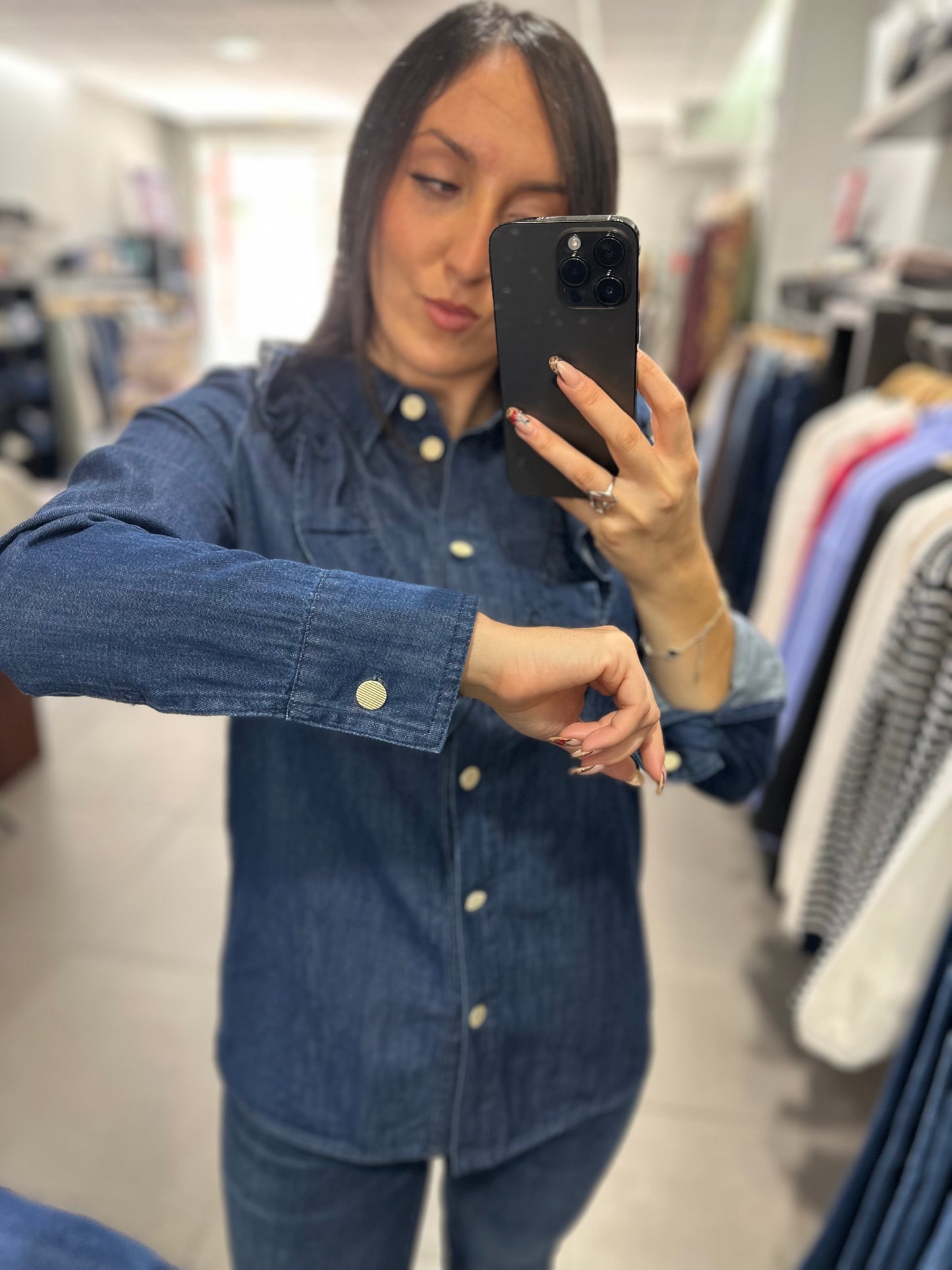Camisa Tiffosi vaquera con volante