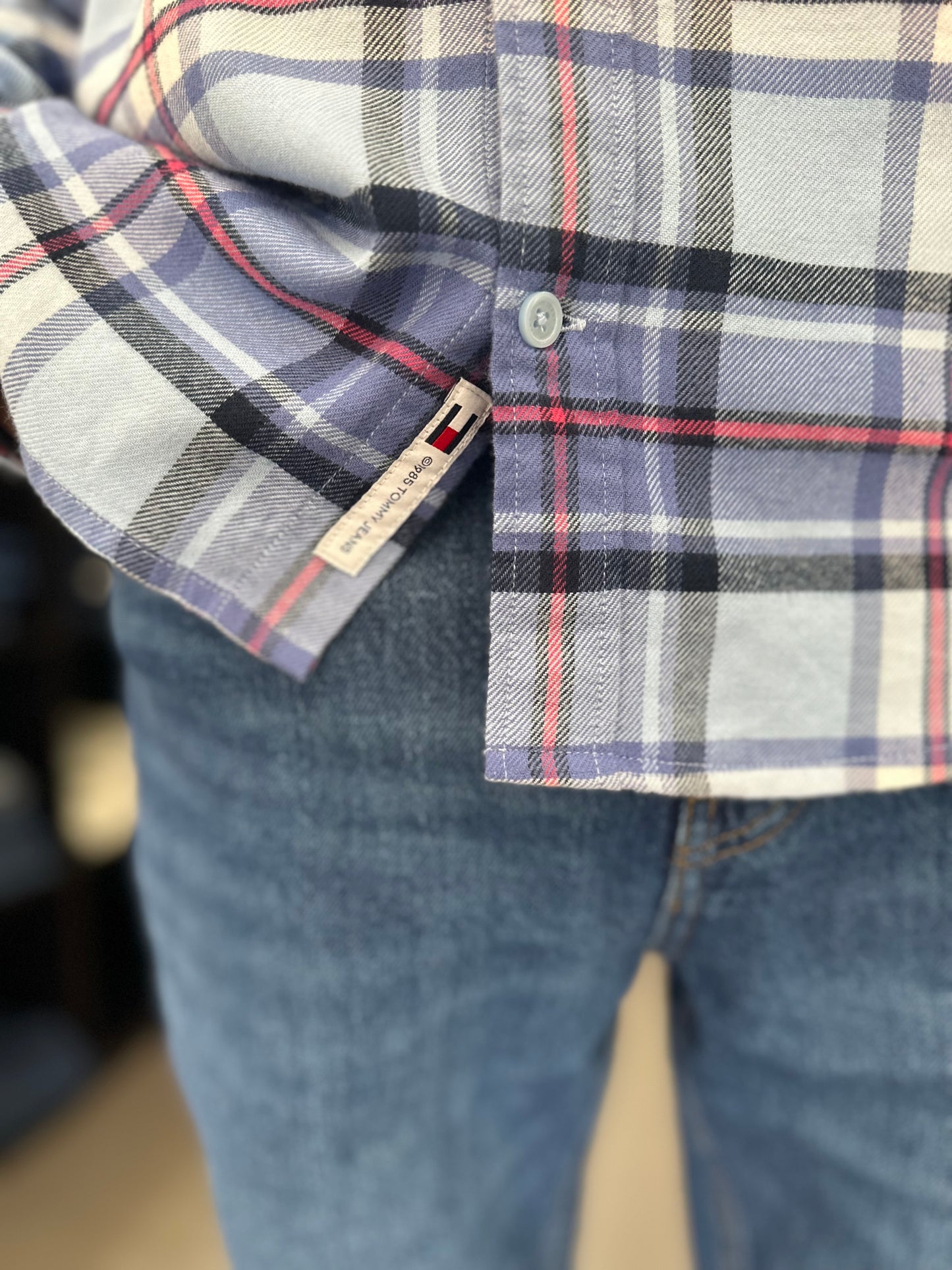 CAMISA TOMMY JEANS CUADROS FELPA FINA