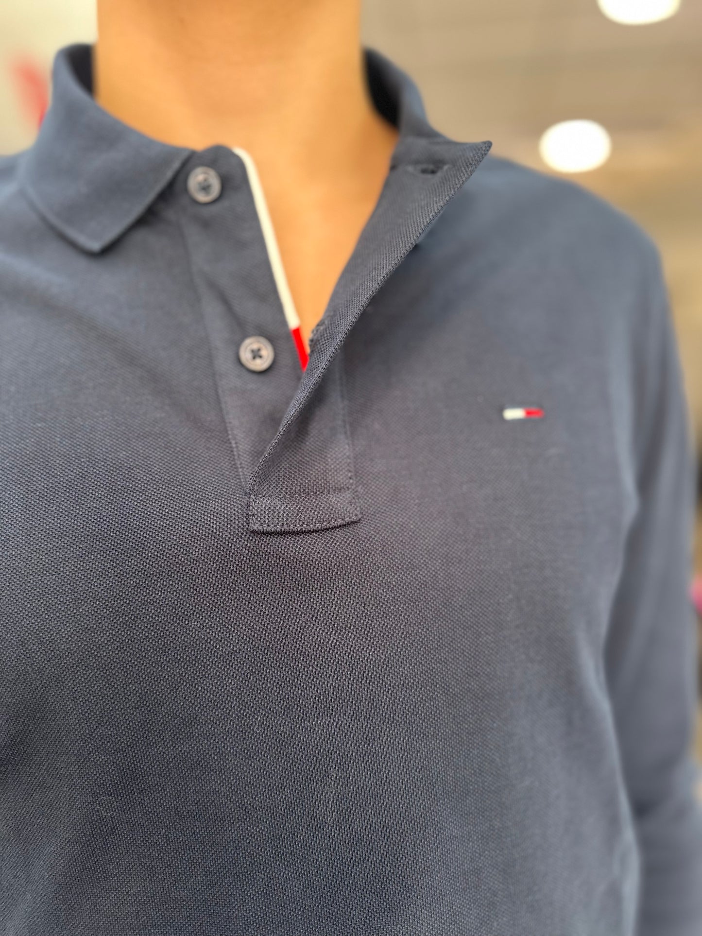 POLO TOMMY JEANS MANGA LARGA AZUL MARINO