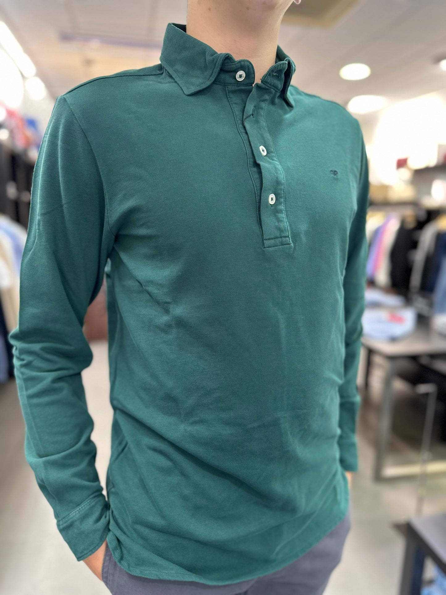 POLO SILBON MANGA LARGA VERDE