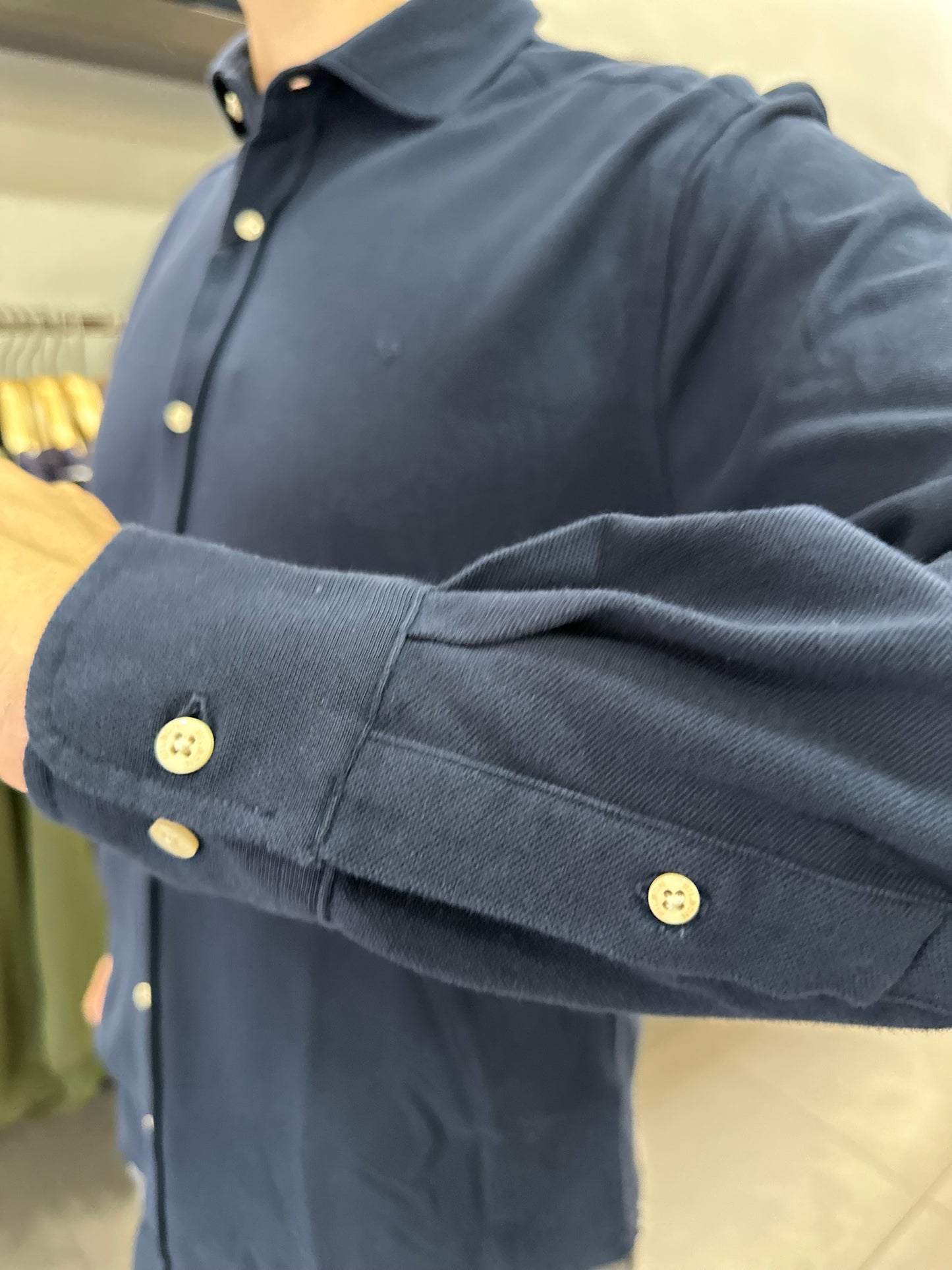 CAMISA SILBON TEJIDO POLO AZUL MARINA