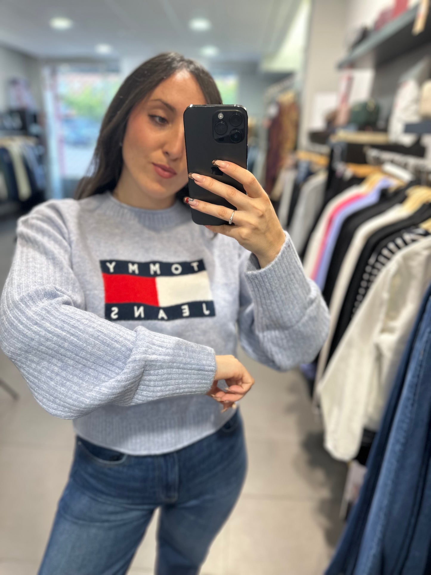 JERSEY TOMMY JEANS AZUL CON BANDERA