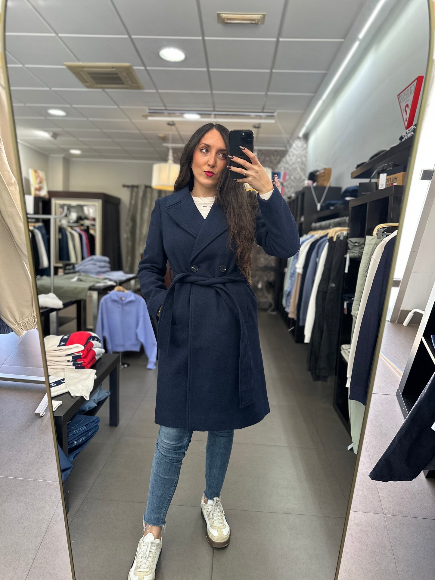 ABRIGO TIFFOSI PAÑO AZUL MARINO