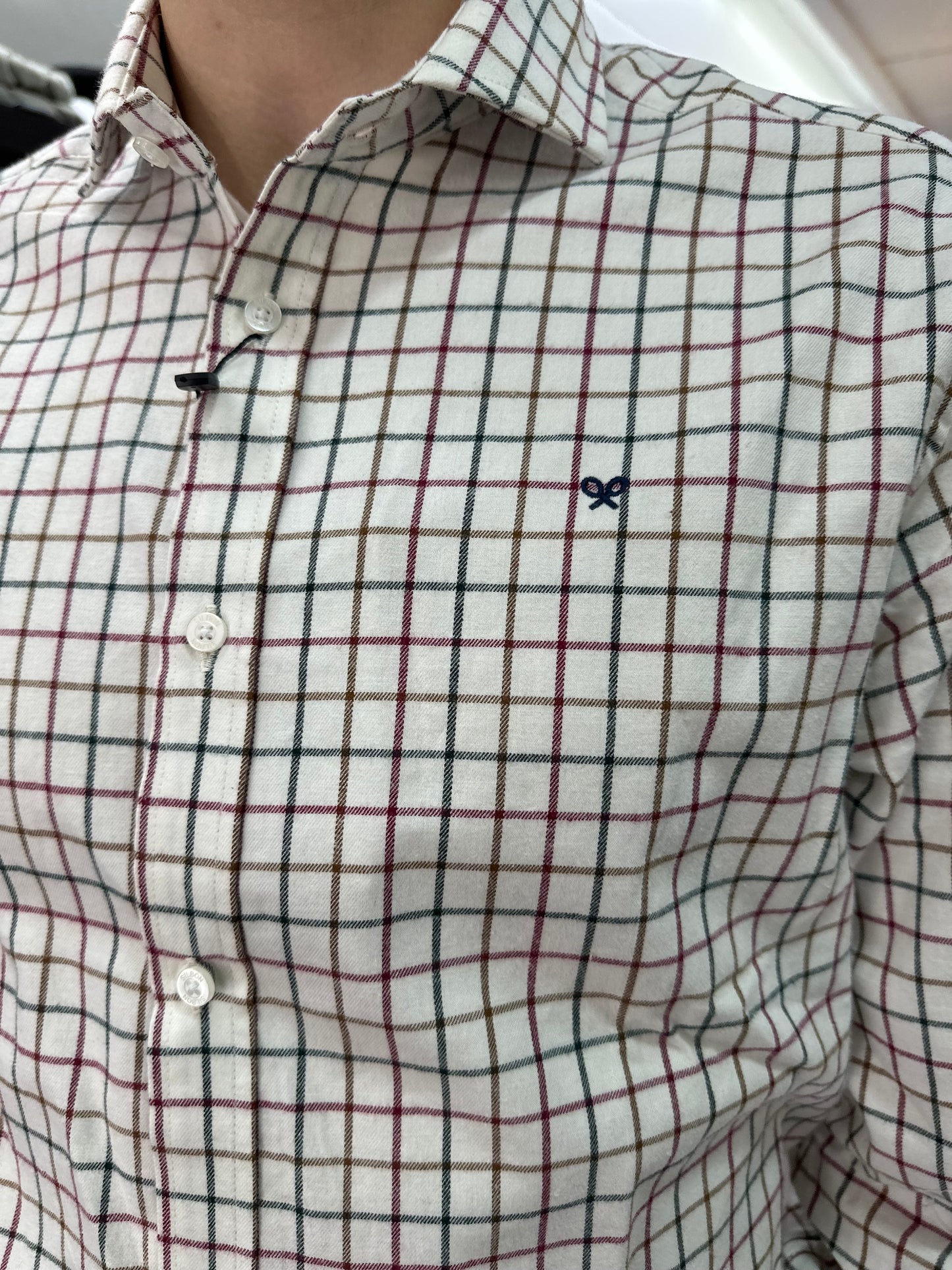 CAMISA SILBON CUADROS BURDEOS
