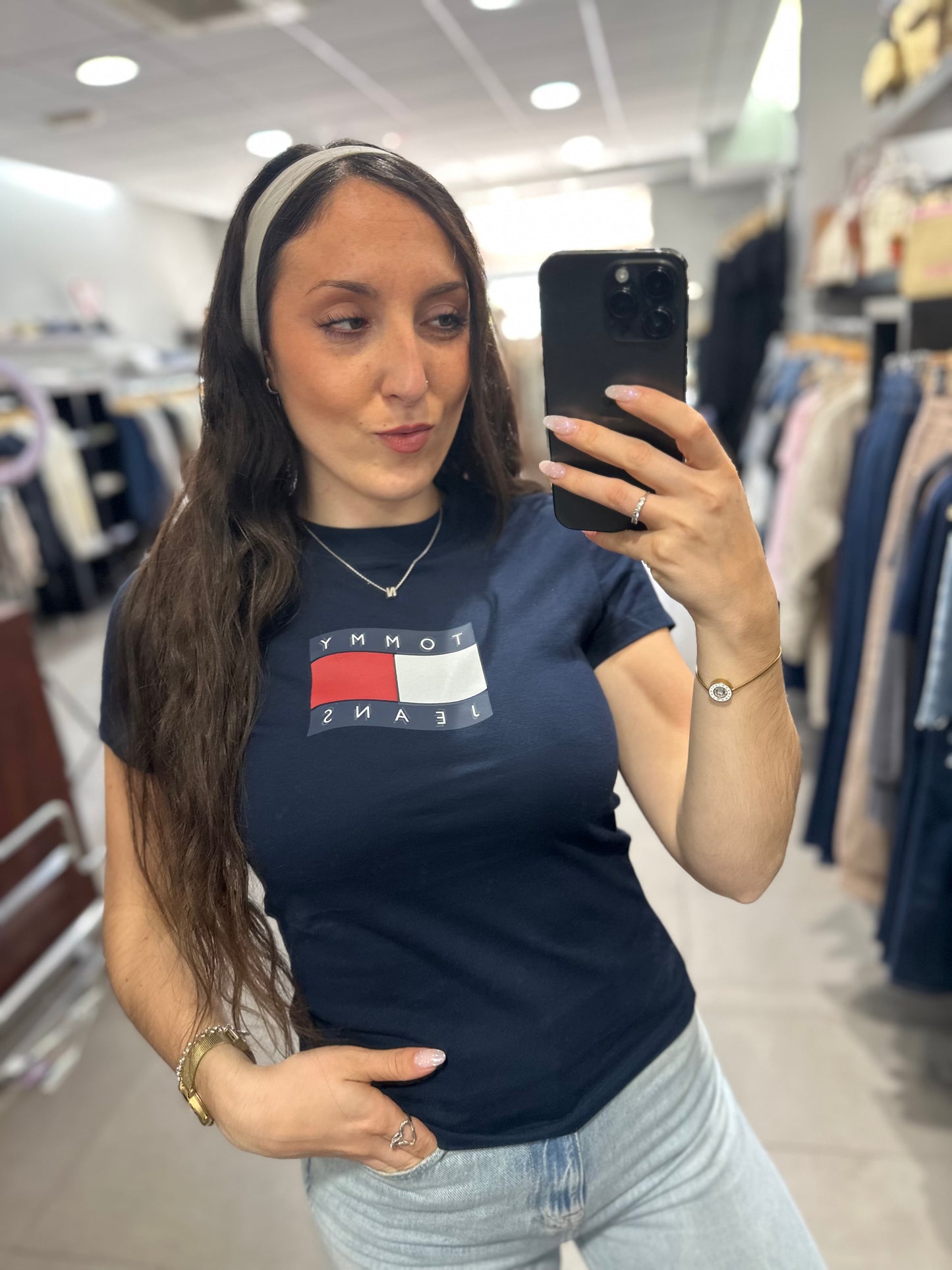 Camiseta Tommy marina logo bandera