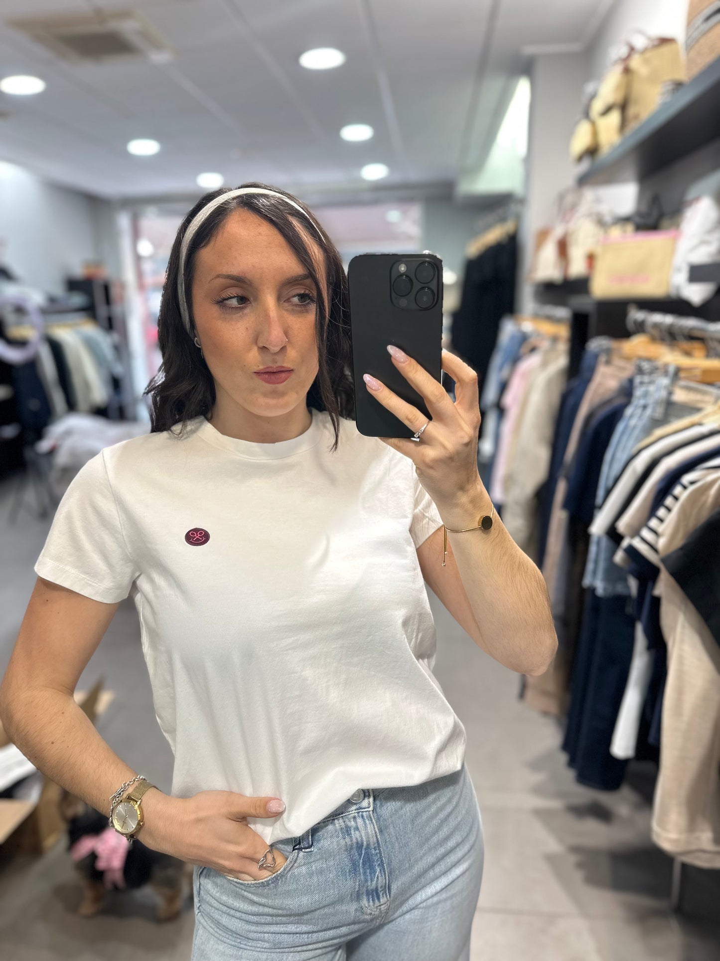 Camiseta Silbon blanca con logo sun en la espalda