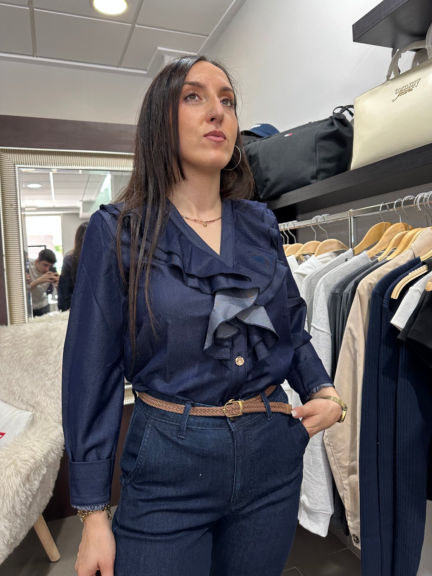 Camisa Tiffosi vaquera volantes