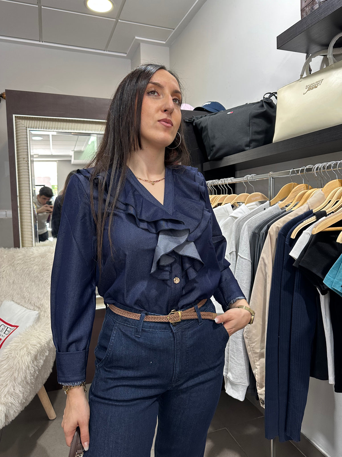 Camisa Tiffosi vaquera volantes