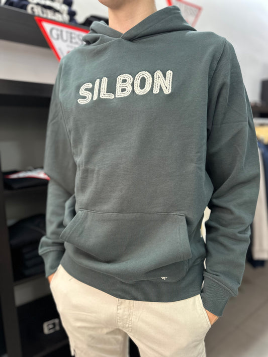 Sudadera Silbon verde con capucha