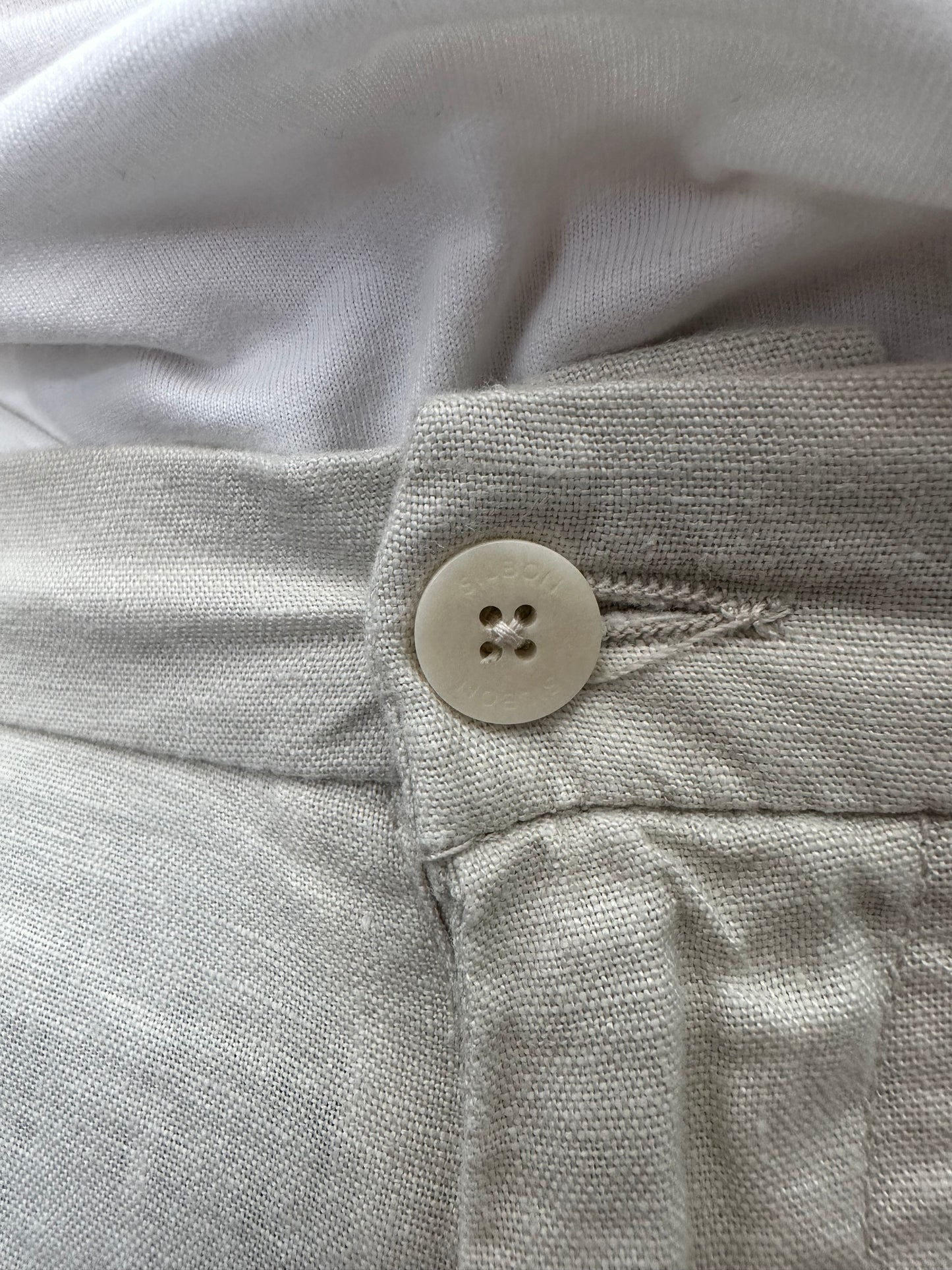 Pantalón Corto Lino Silbon beige