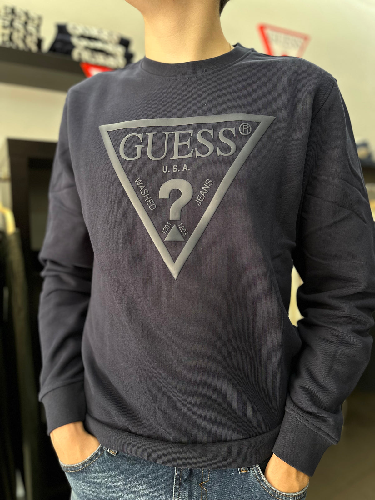 Sudadera Guess básica marina