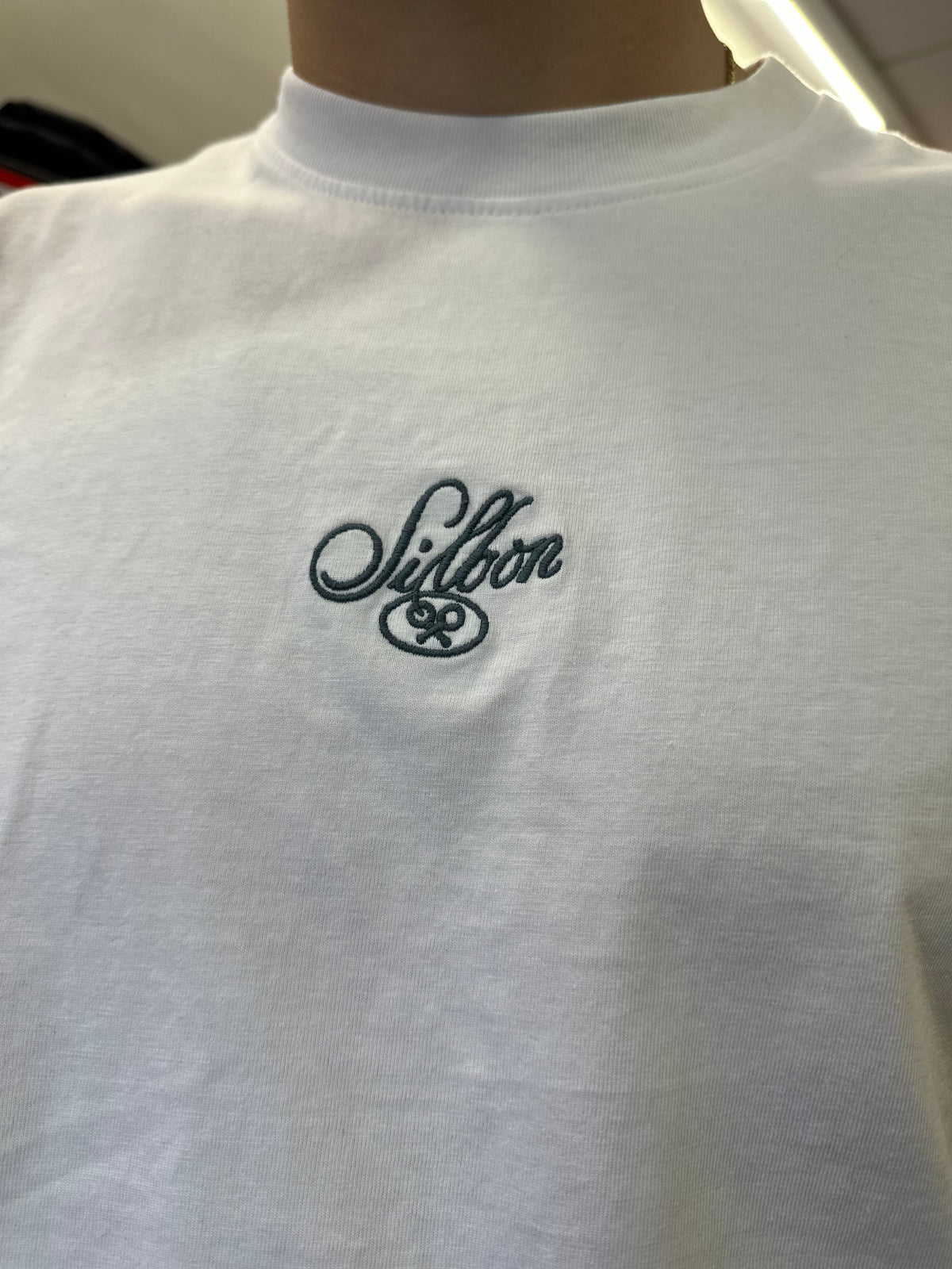 Camiseta Silbon blanca logo espalda azul