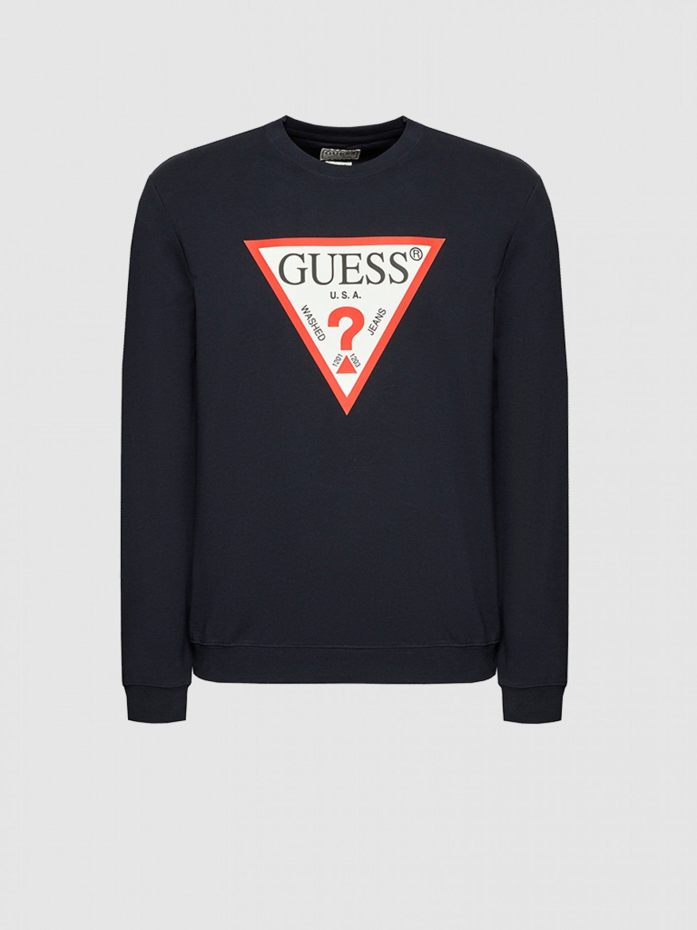 SUDADERA GUESS AZUL MARINO CON LOGO TRIÁNGULO HOMBRE