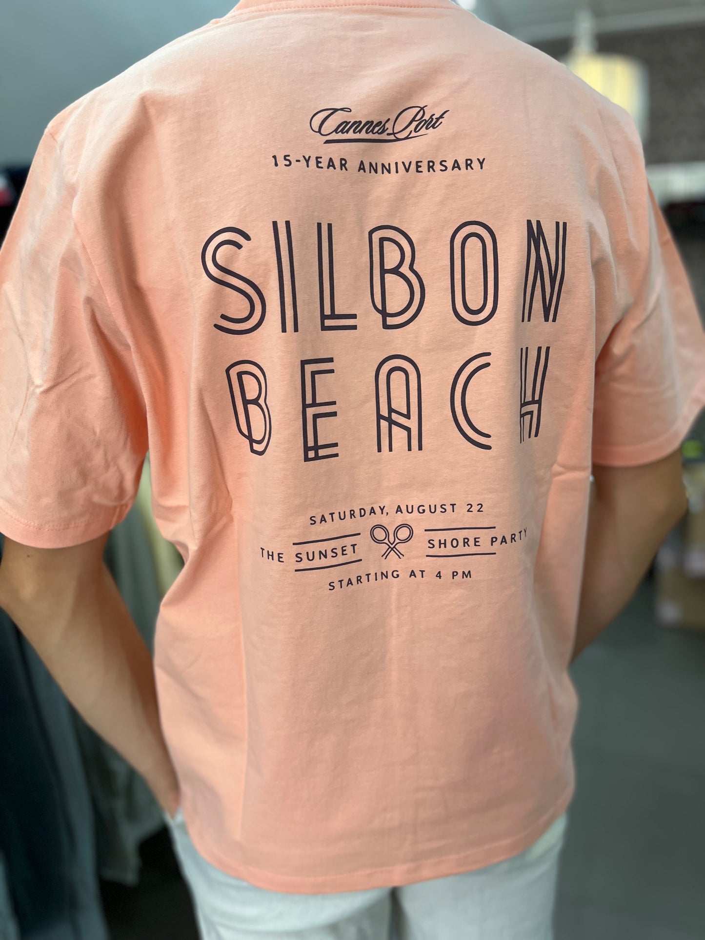 Camiseta Silbon over special fit logo espalda Salmón
