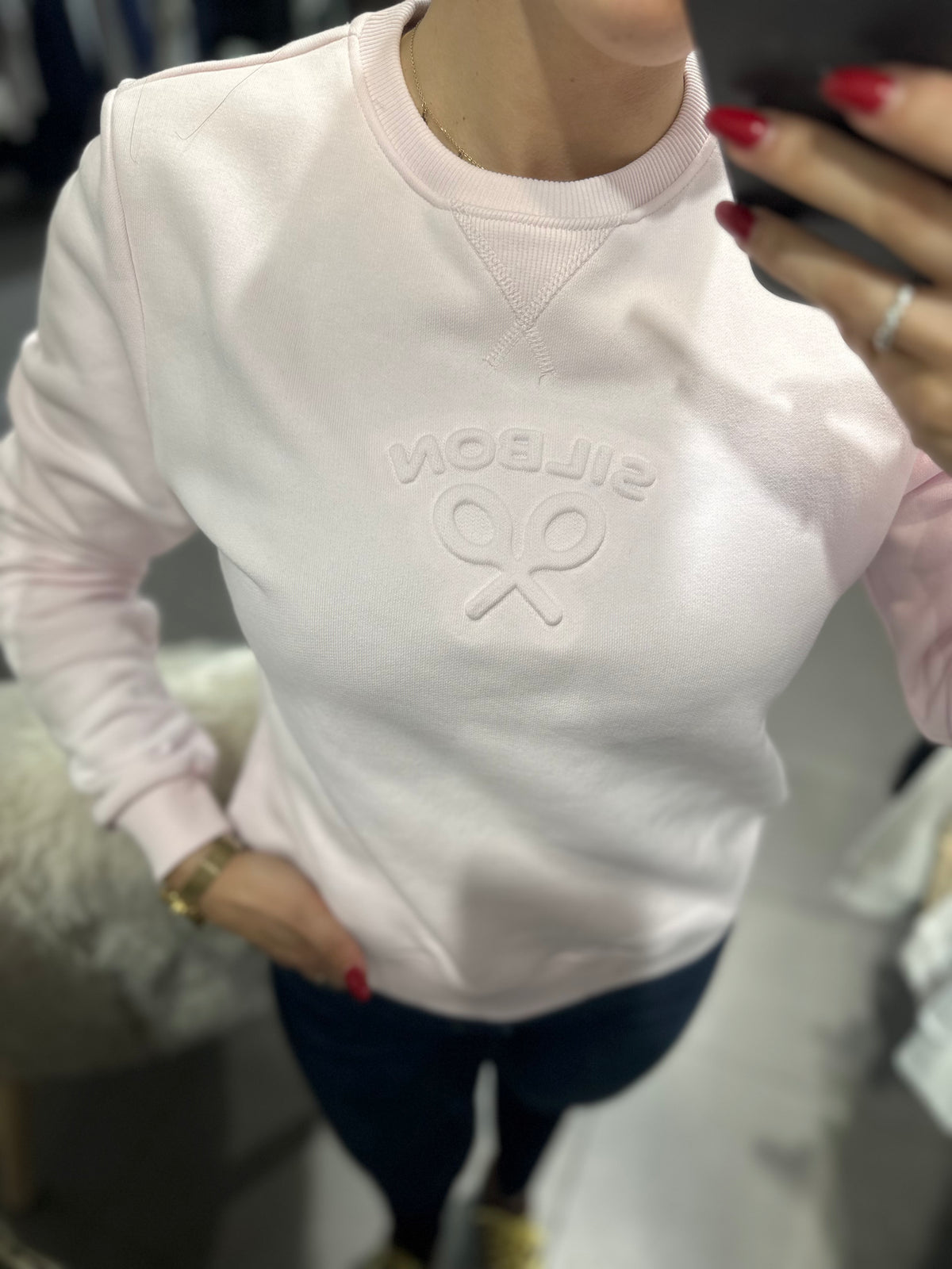 Sudadera Silbon rosa claro