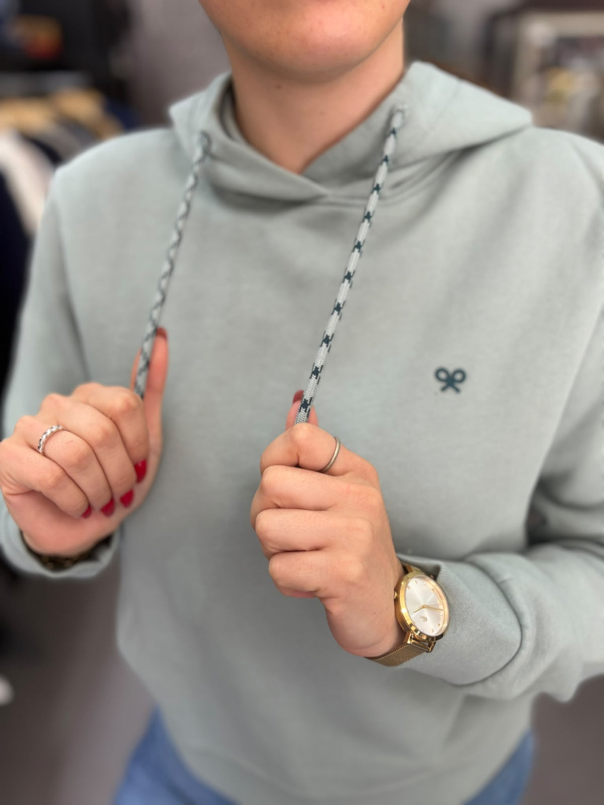 Sudadera Silbon rebel verde con capucha y logo en la espalda