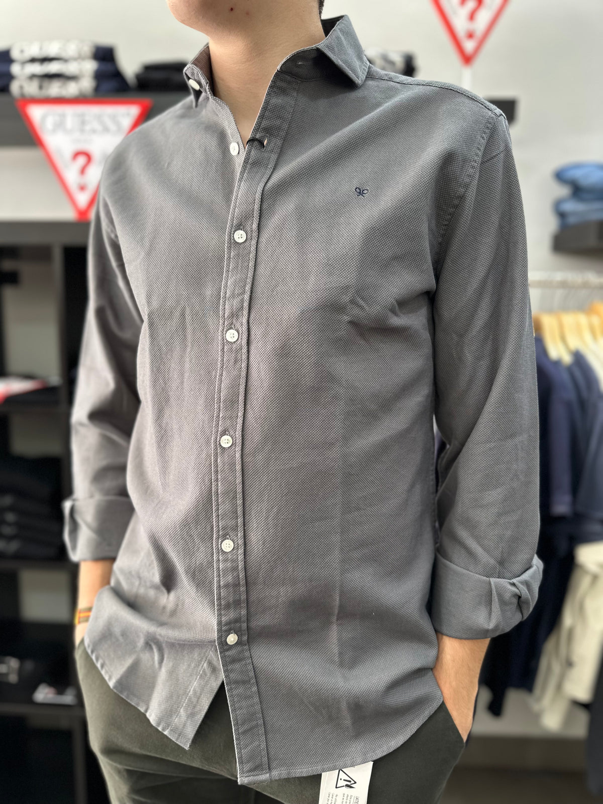 Camisa Silbon Verde piedra tejido invierno