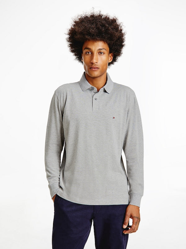 POLO TOMMY HILFIGER MANGA LARGA GRIS HOMBRE