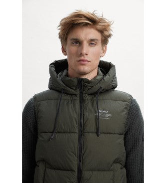 CHALECO ECOALF VERDE MILITAR CON CAPUCHA HOMBRE