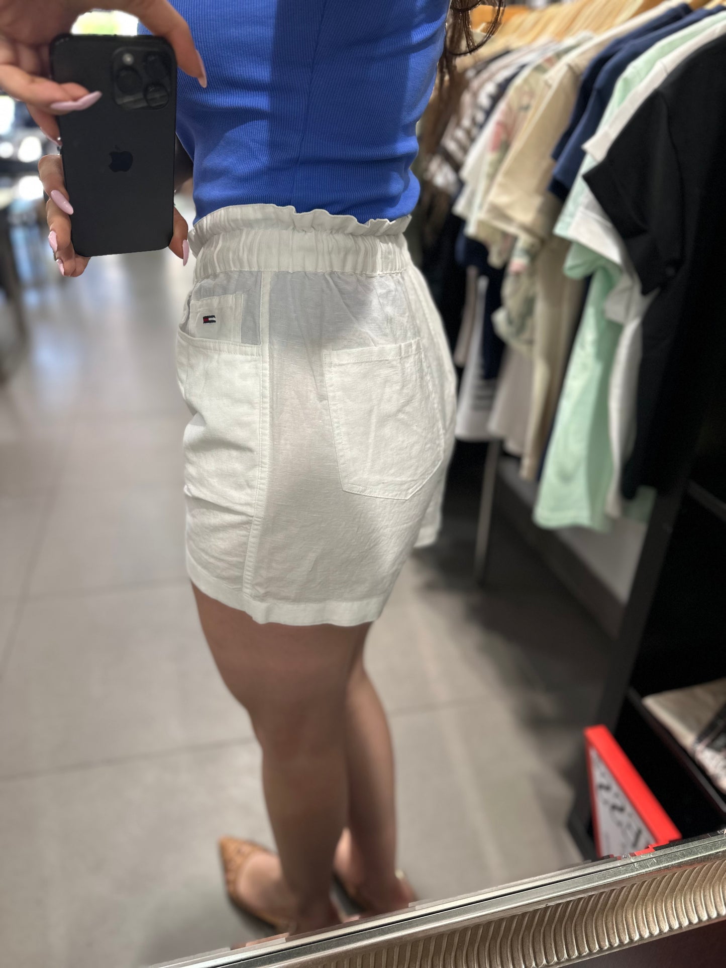 Short Tommy lino blanco