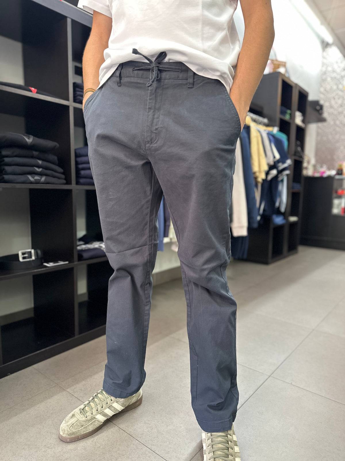 Pantalón Silbon Chino con goma en la cintura marino