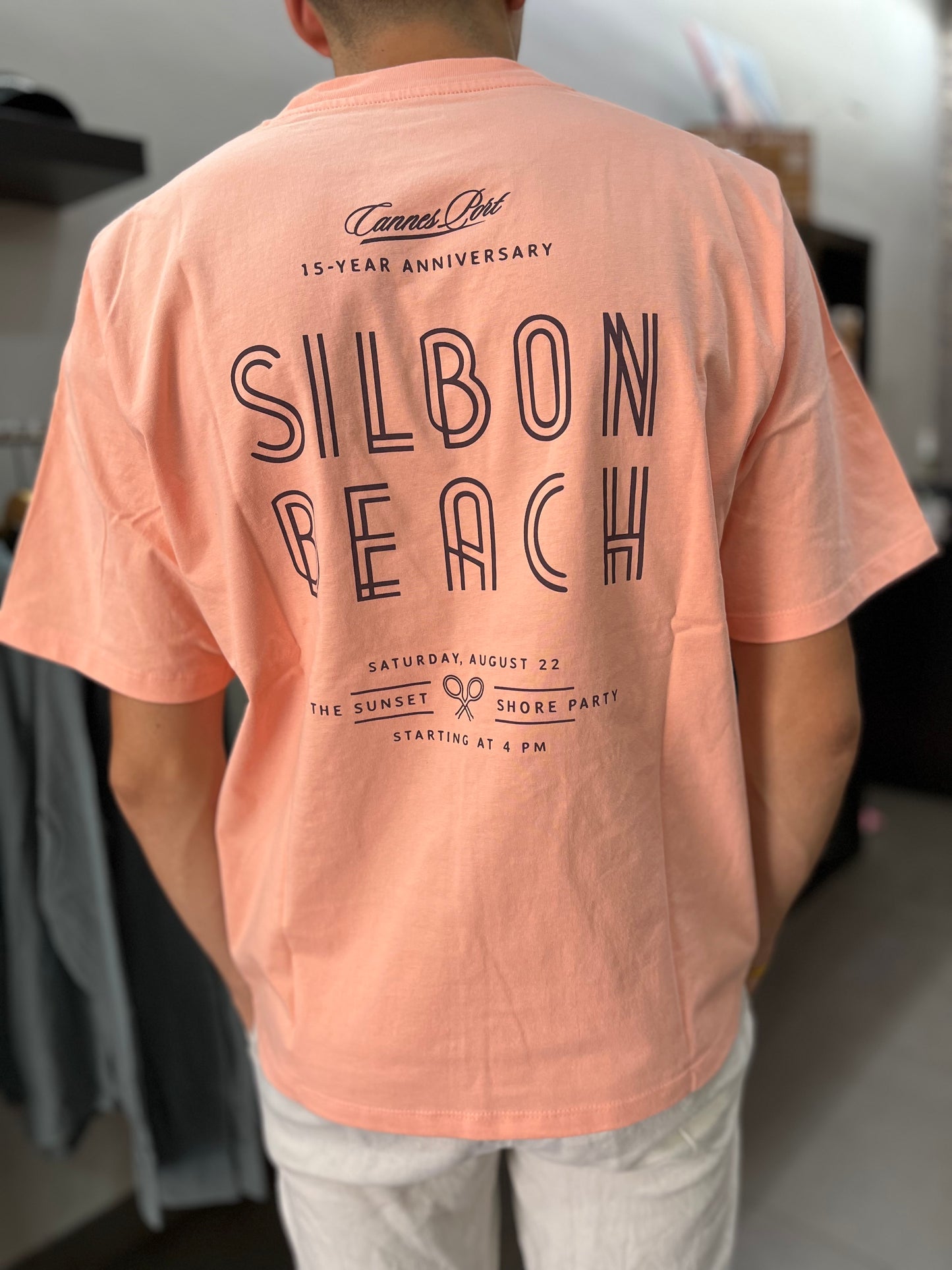 Camiseta Silbon over special fit logo espalda Salmón