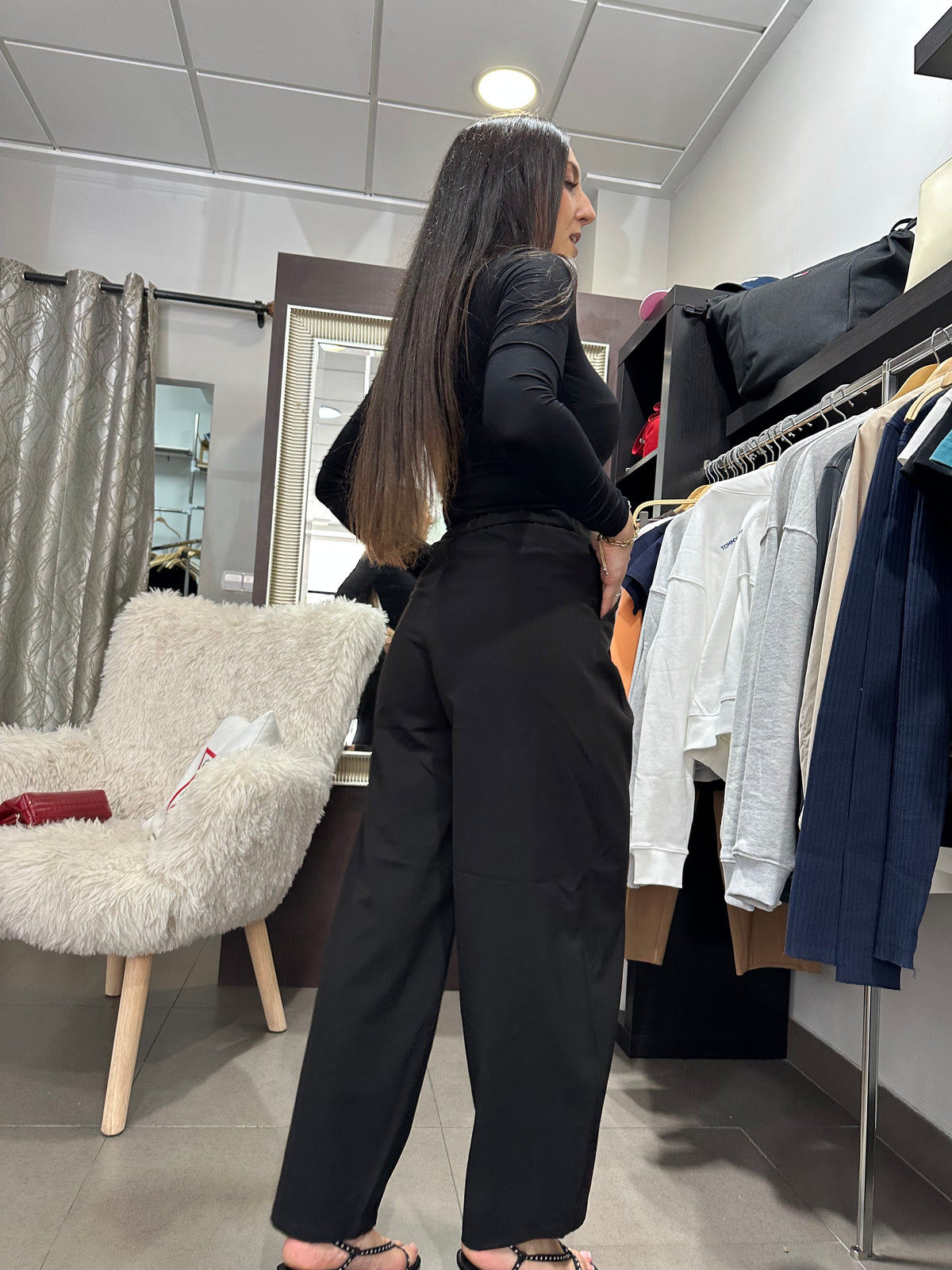 Pantalón Tiffosi barrel traje negro