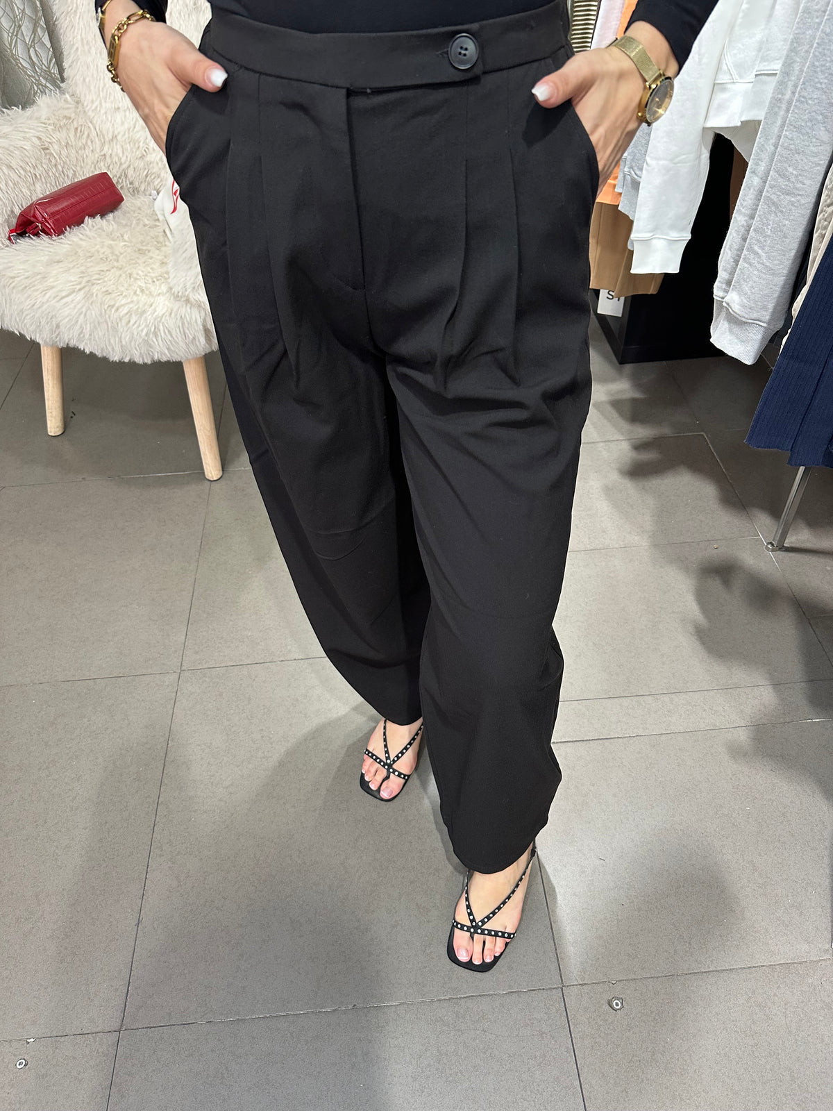 Pantalón Tiffosi barrel traje negro