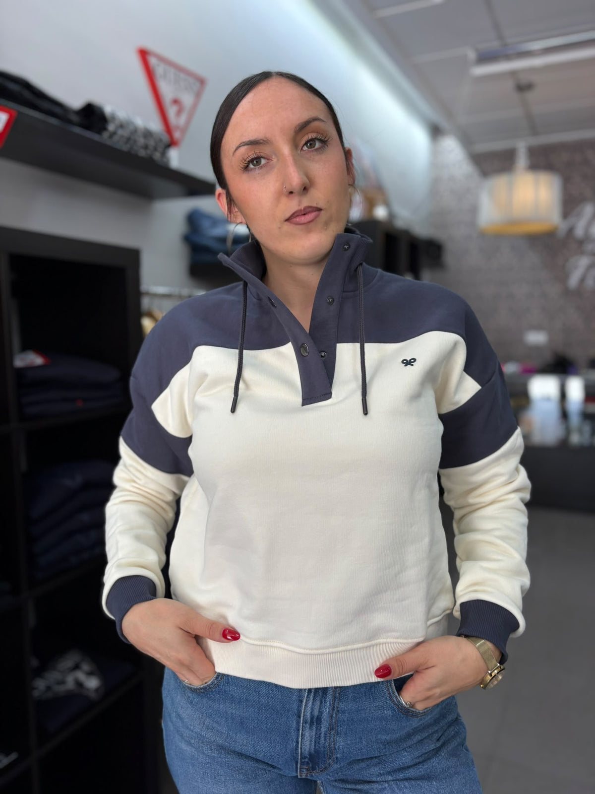 Sudadera Silbon Marina con cuello