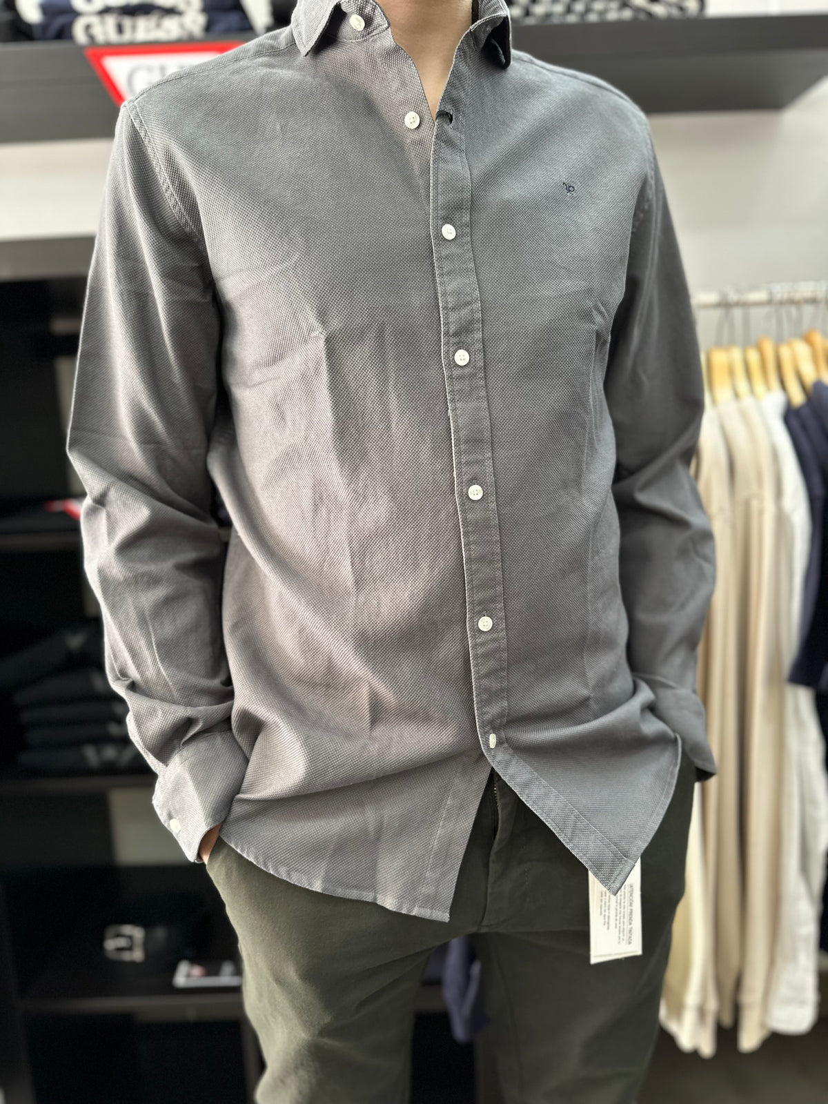 Camisa Silbon Verde piedra tejido invierno