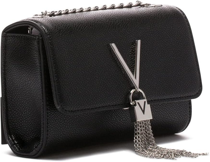 BOLSO VALENTINO MINI DETALLE CADENAS Y LOGOTIPO "V" NEGRO