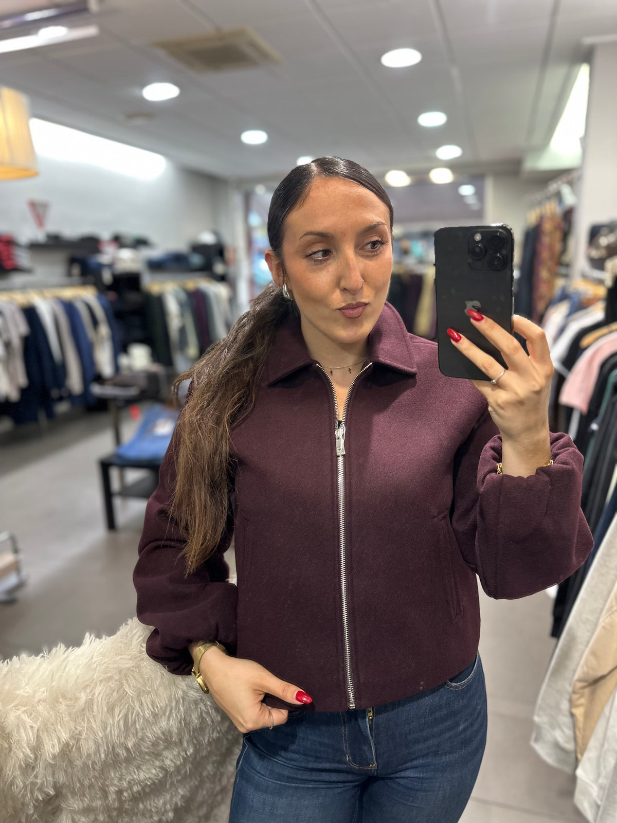 Chaqueta Tiffosi paño burdos cremallera
