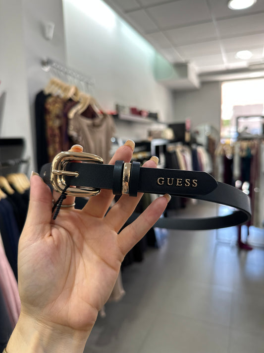 CINTURÓN GUESS NEGRO DETALLES DORADOS