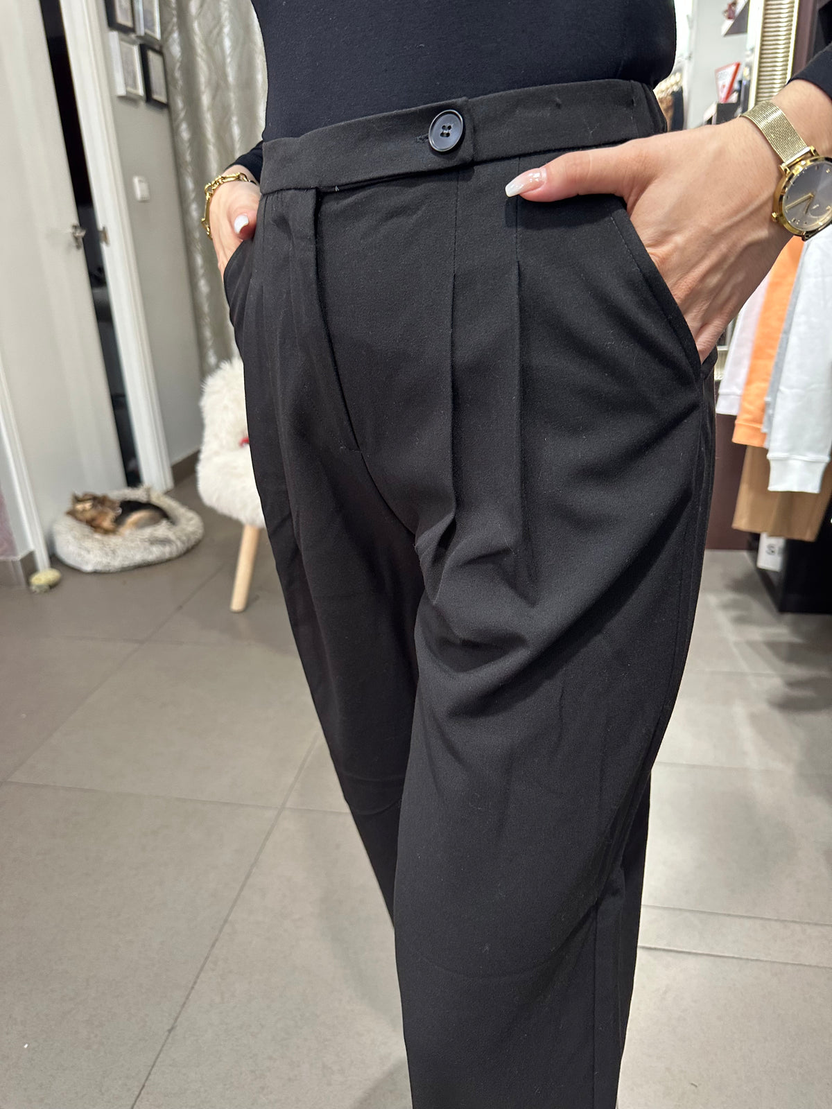 Pantalón Tiffosi barrel traje negro
