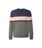 JERSEY PEPE JEANS VERDE Y AZUL LOGO EN LAS MANGAS CON GRANJA ROJA Y BLANCA HOMBRE