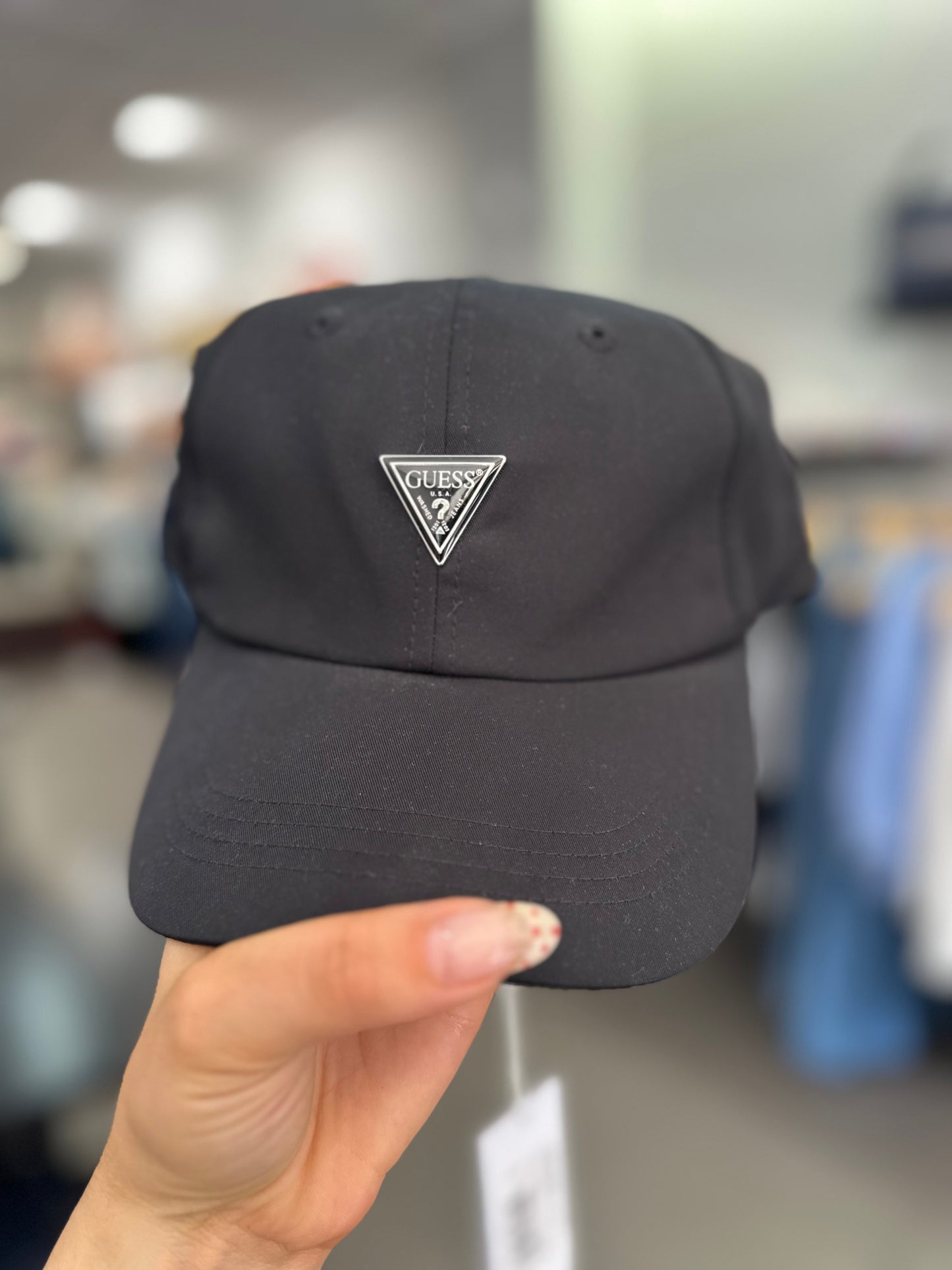 GORRA GUESS AZUL NEGRA CON LOGO NEGRO